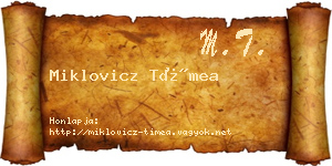 Miklovicz Tímea névjegykártya